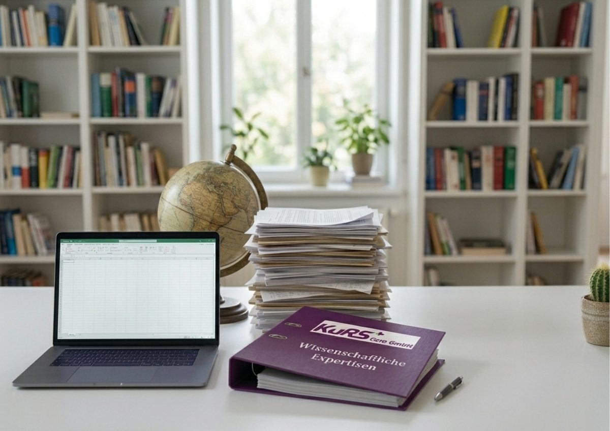 Ordner „Wissenschaftliche Expertisen“ auf einem Schreibtisch